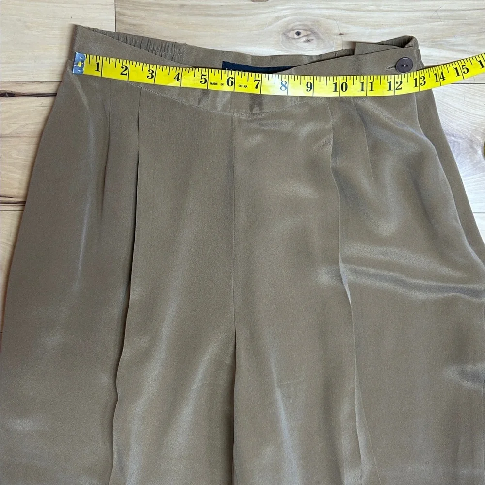 Josephine Chaus 100% Silk Camel Pants w/Stretchy Waistband | Size 8 - Picture 2 of 9